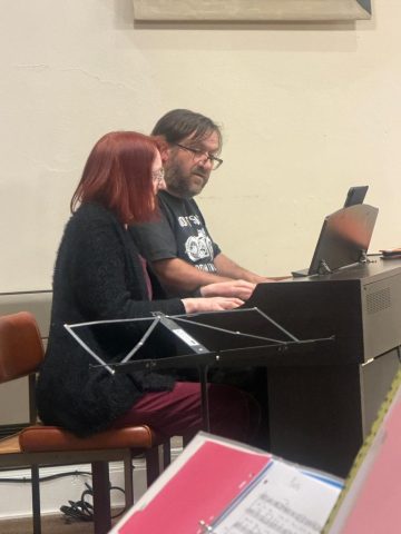 Ann and Charlie practising